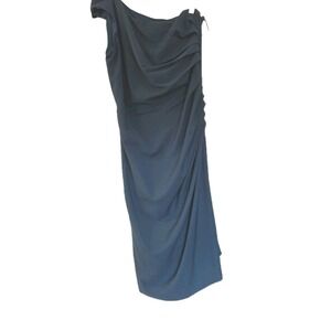 Dress The Population  One-Shoulder Midi Dress Dark Blue Green  SIZE‎ XL